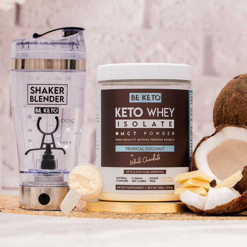 Keto Whey Isolat + MCT - Kokosnuss & Weiße Schokolade 300g Keto Whey Isolat + MCT - Kokosnuss & Weiße Schokolade 300g