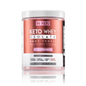 Keto Makros: die richtige Verteilung von Fett, Eiweiß und Kohlenhydraten 13 Keto Whey Isolat + MCT – Frische Erdbeere 300g