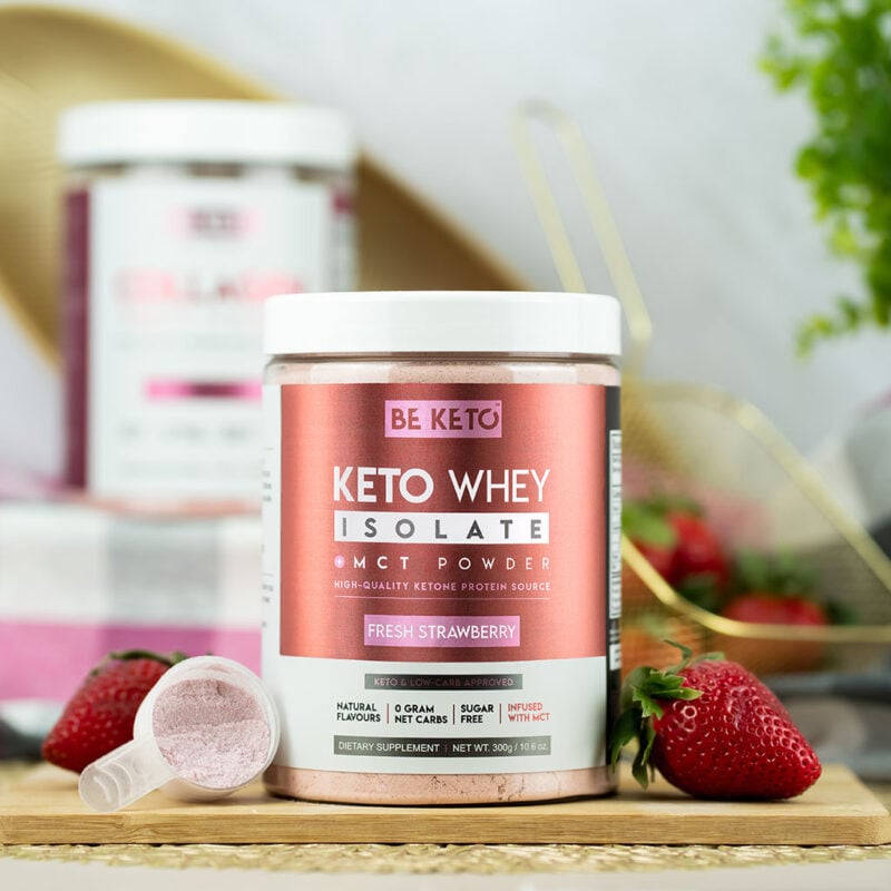Keto Whey Isolat + MCT - Frische Erdbeere 300g