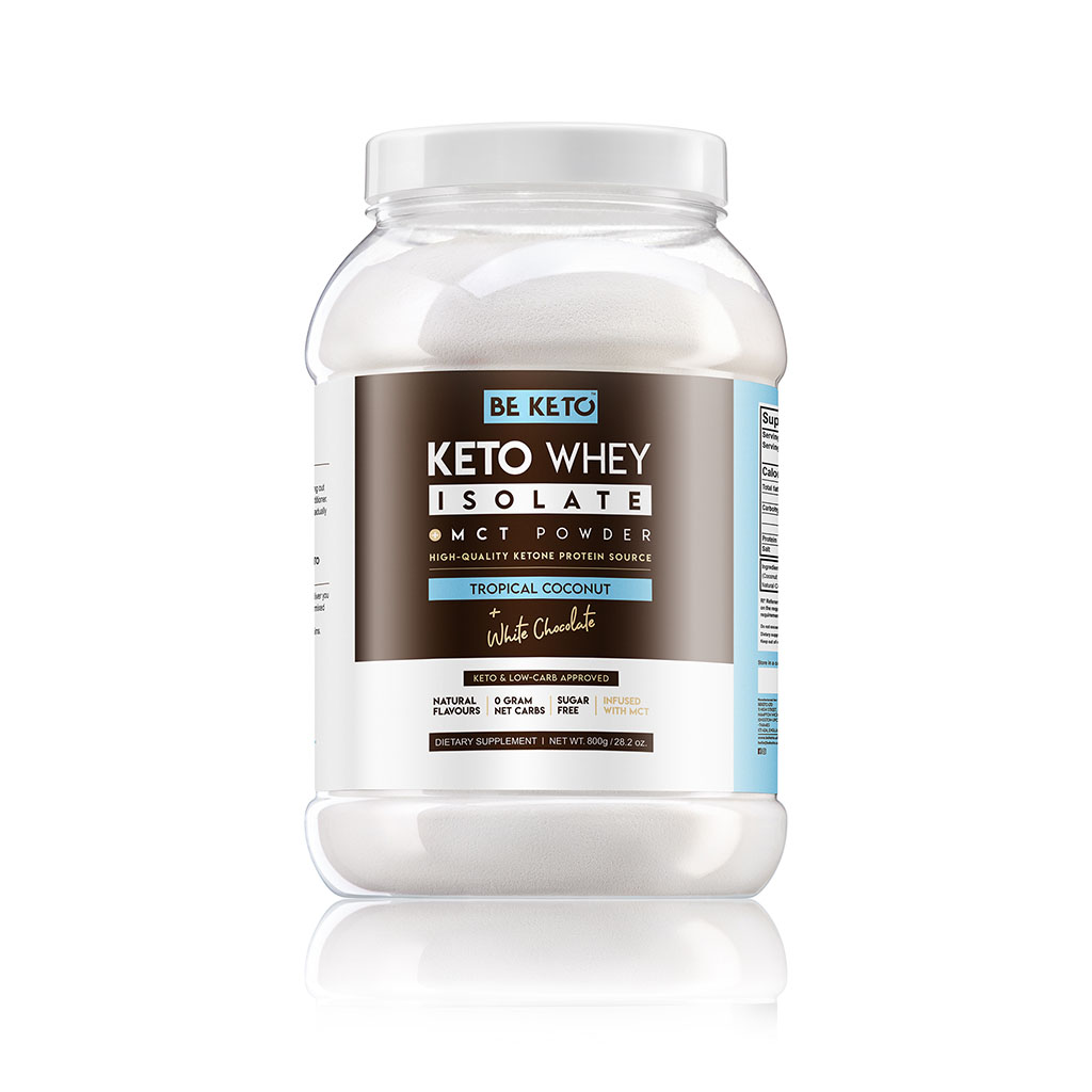 Keto Whey Isolat + MCT – Kokosnuss & Weiße Schokolade 800g