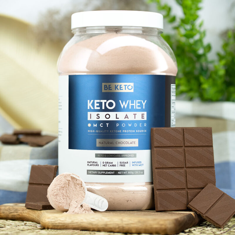 Keto Whey Isolat + MCT - Natürliche Schokolade 800g Keto Whey Isolat + MCT - Natürliche Schokolade 800g