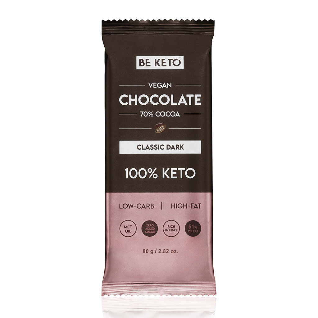 Vegane Keto Schokolade + MCT-Öl - Klassisch Dunkel 80g
