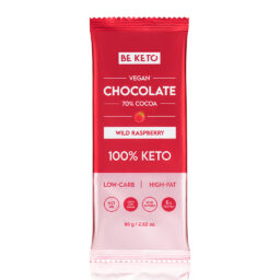 vegane keto schokolade mct oel wilde himbeere 80g