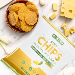 Keto-Chips – Frische Rote Paprika Keto-Chips - Schweizer Käse und Französische Zwiebeln 30g