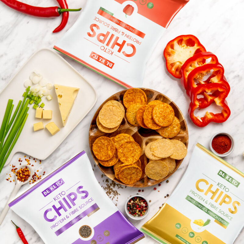 Keto-Chips – Schweizer Käse und Französische Zwiebel Keto-Chips - Frische Rote Paprika 30g