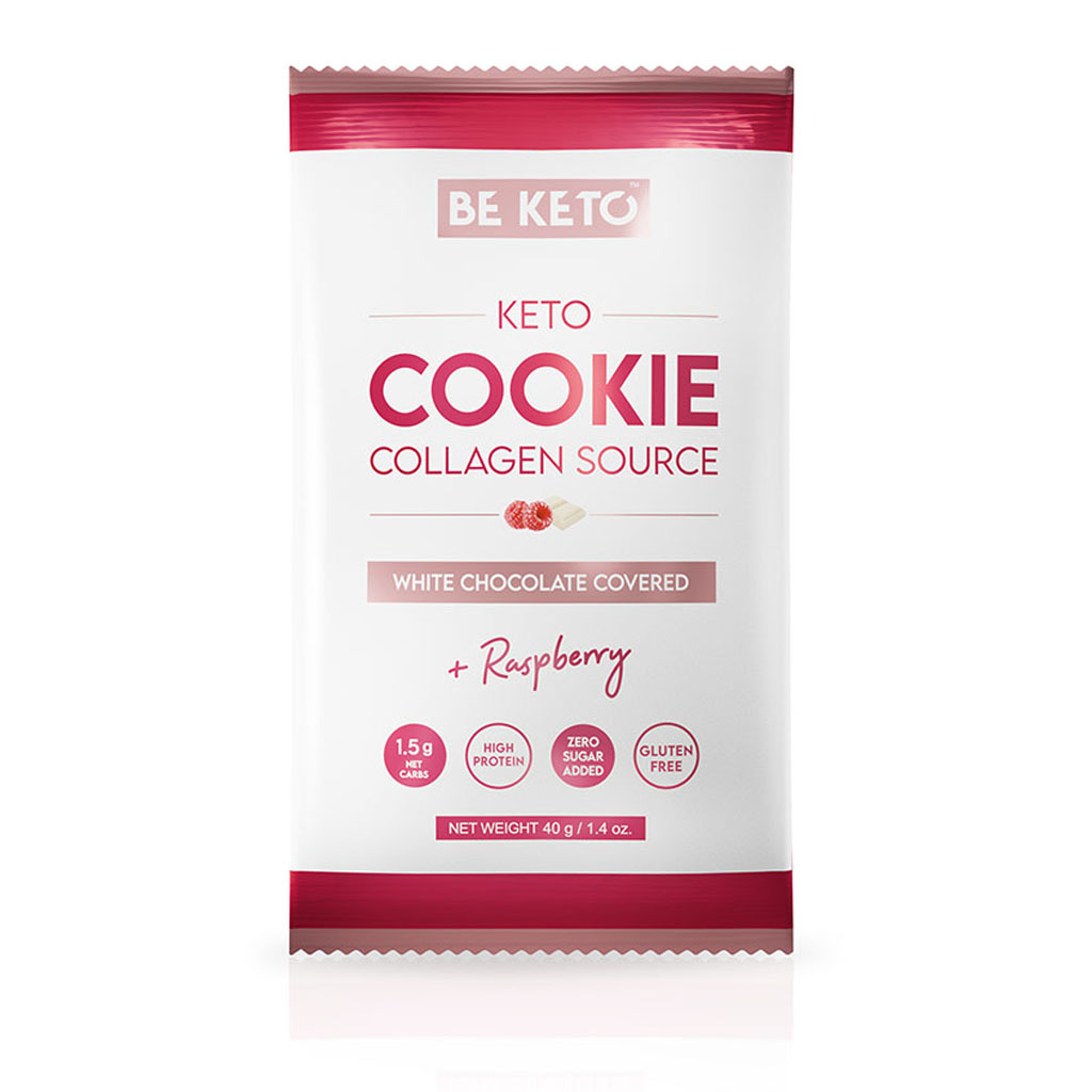 Keto Kekse – Weiße Schokolade & Himbeere 40g