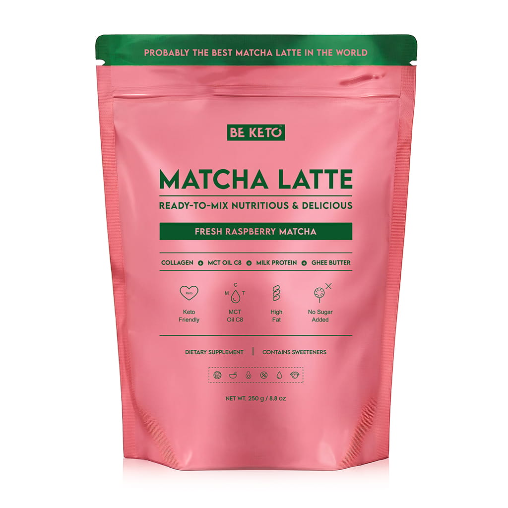 Matcha Latte (MCT C8 Öl & Kollagen & Ghee) – Frische Himbeere 250g