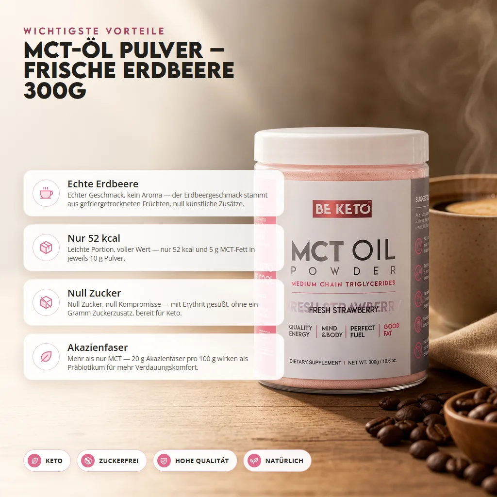 MCT-Öl-Pulver – Frische Erdbeere 300g