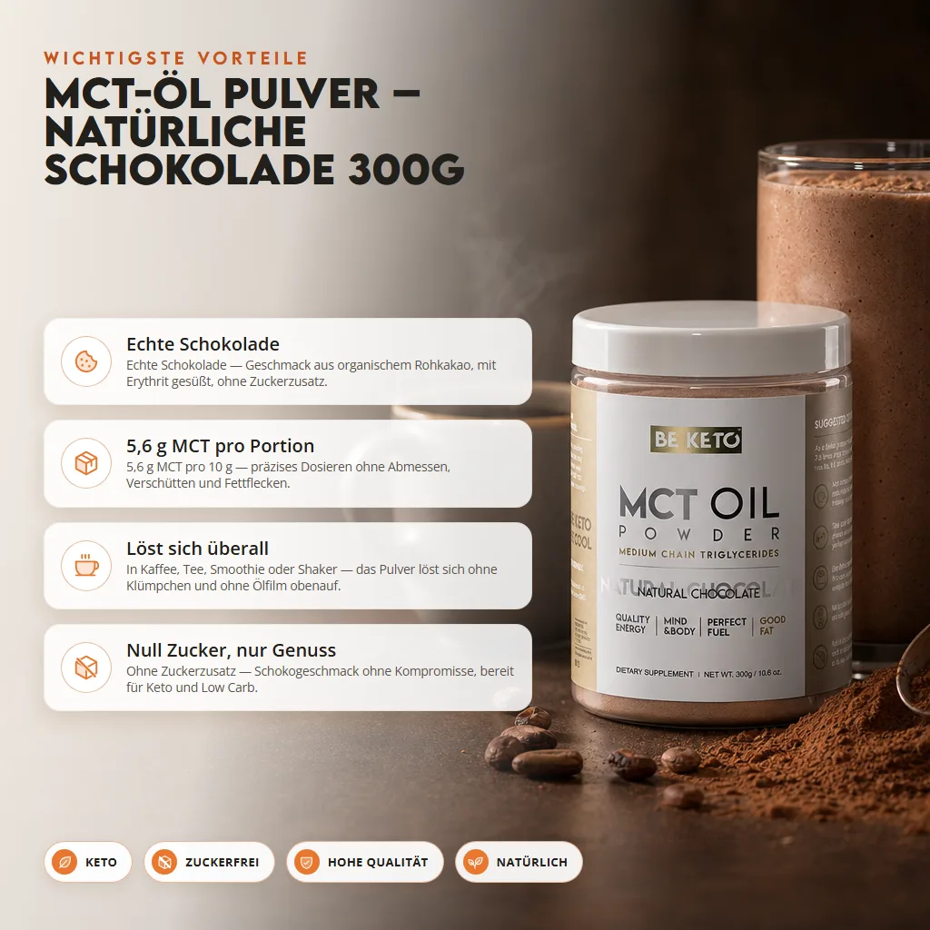MCT-Öl-Pulver – Natürliche Schokolade 300g