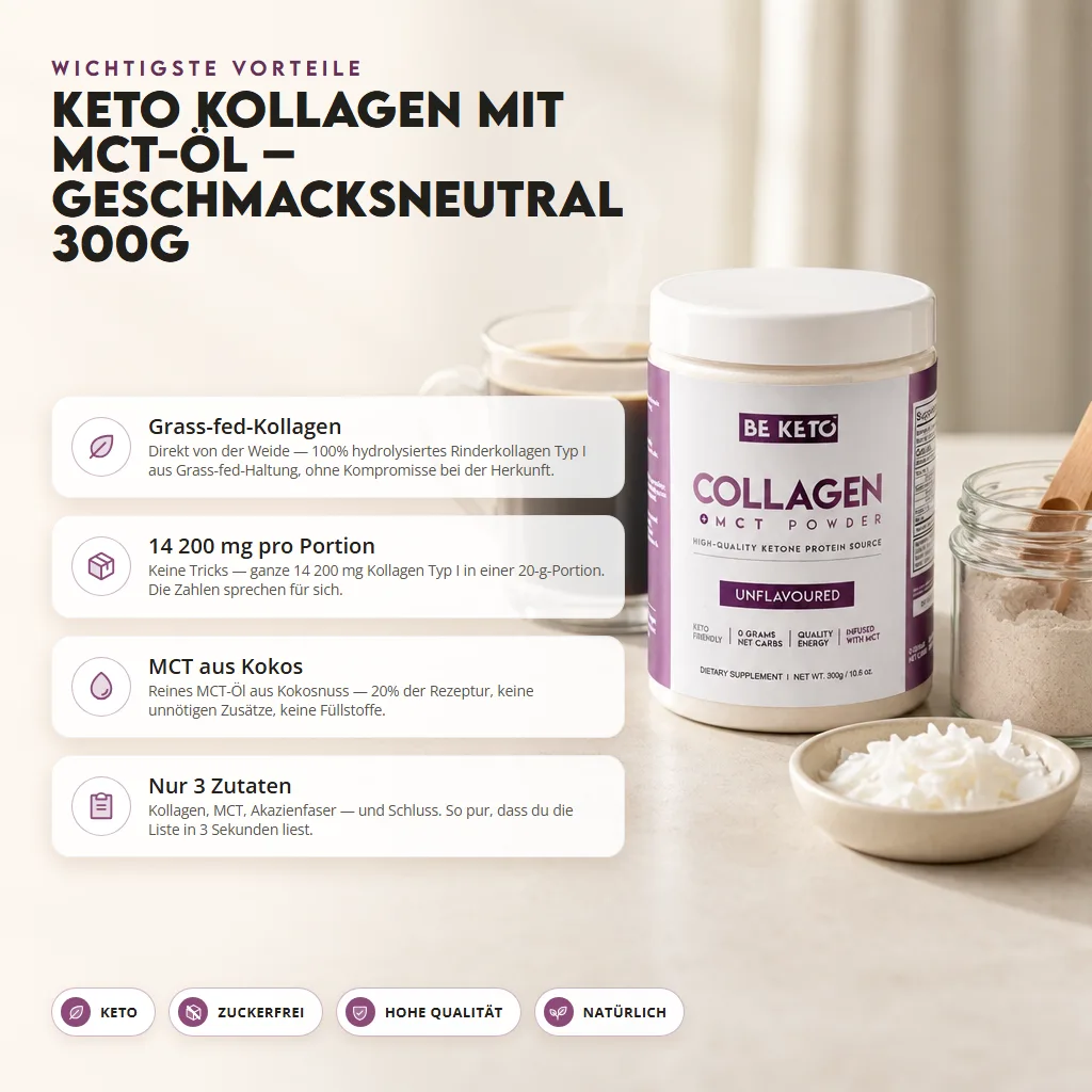 Keto-Kollagen + MCT-Öl – Nicht aromatisiert 300g