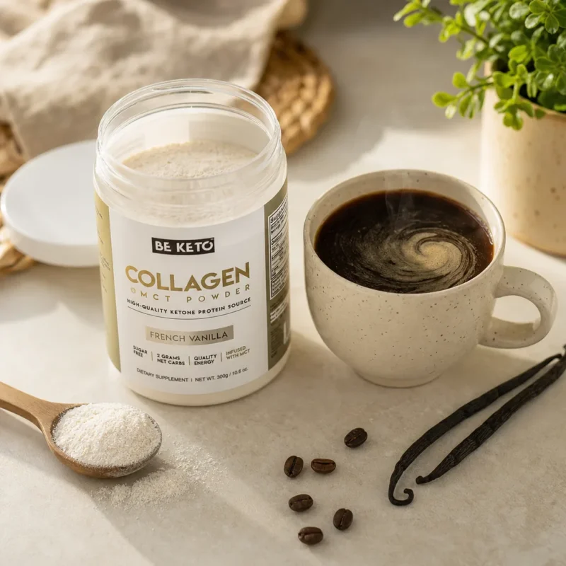 Keto-Kollagen + MCT-Öl – Französische Vanille 300g