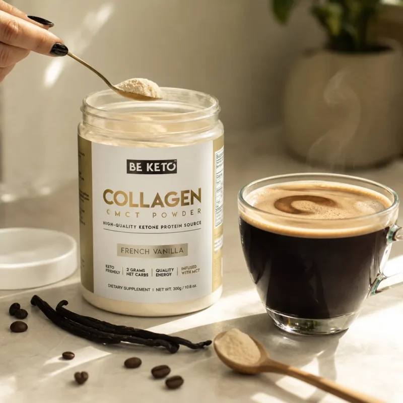 Keto-Kollagen + MCT-Öl – Französische Vanille 300g