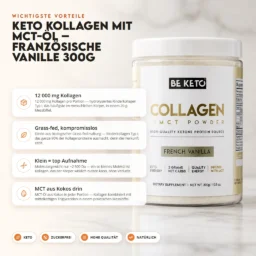 Keto-Kollagen + MCT-Öl – Französische Vanille 300g