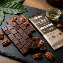 Vegane Keto Schokolade + MCT-Öl – Magische Pekannüsse 80g