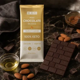 Vegane Keto Schokolade + MCT-Öl – Knusprige Mandel 80g