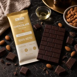Vegane Keto Schokolade + MCT-Öl – Knusprige Mandel 80g