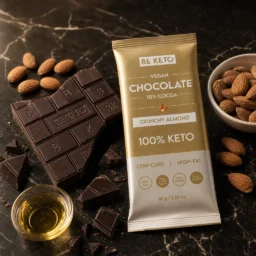 Vegane Keto Schokolade + MCT-Öl – Knusprige Mandel 80g