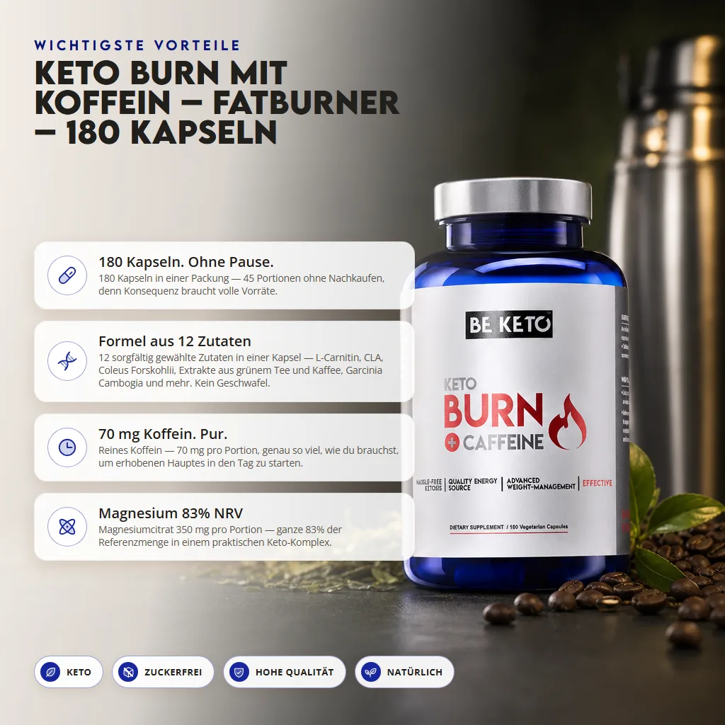 Keto Burn + Koffein – 180 Kapseln