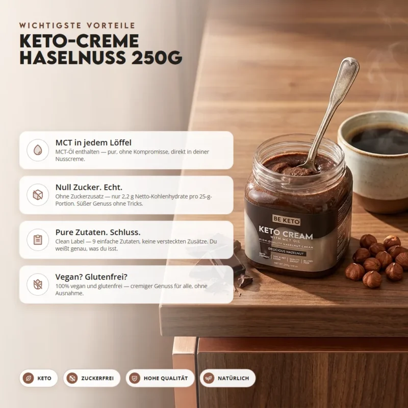 Keto Creme – Köstliche Haselnuss 250g