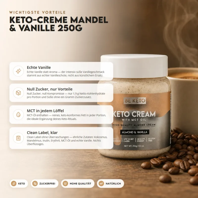 Keto Creme – Mandel & Vanille 250g