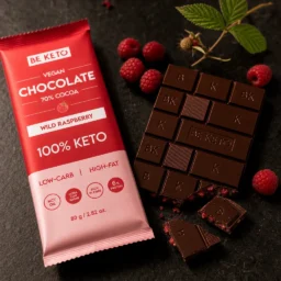 Vegane Keto Schokolade + MCT-Öl – Wilde Himbeere 80g – Lifestyle 2 Vegane Keto Schokolade + MCT-Öl – Wilde Himbeere 80g