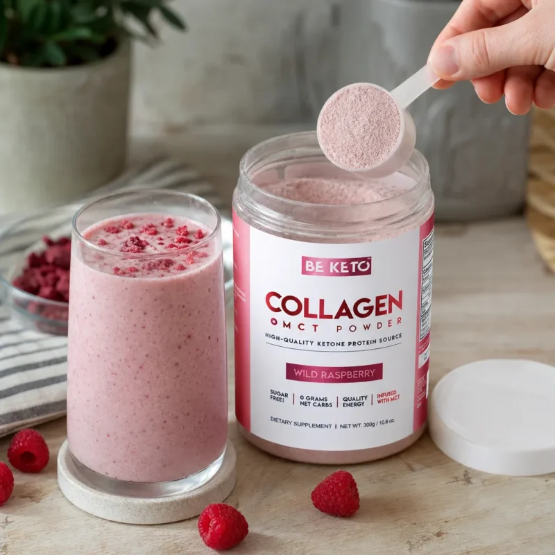 Keto-Kollagen + MCT-Öl – Wilde Himbeere 300g