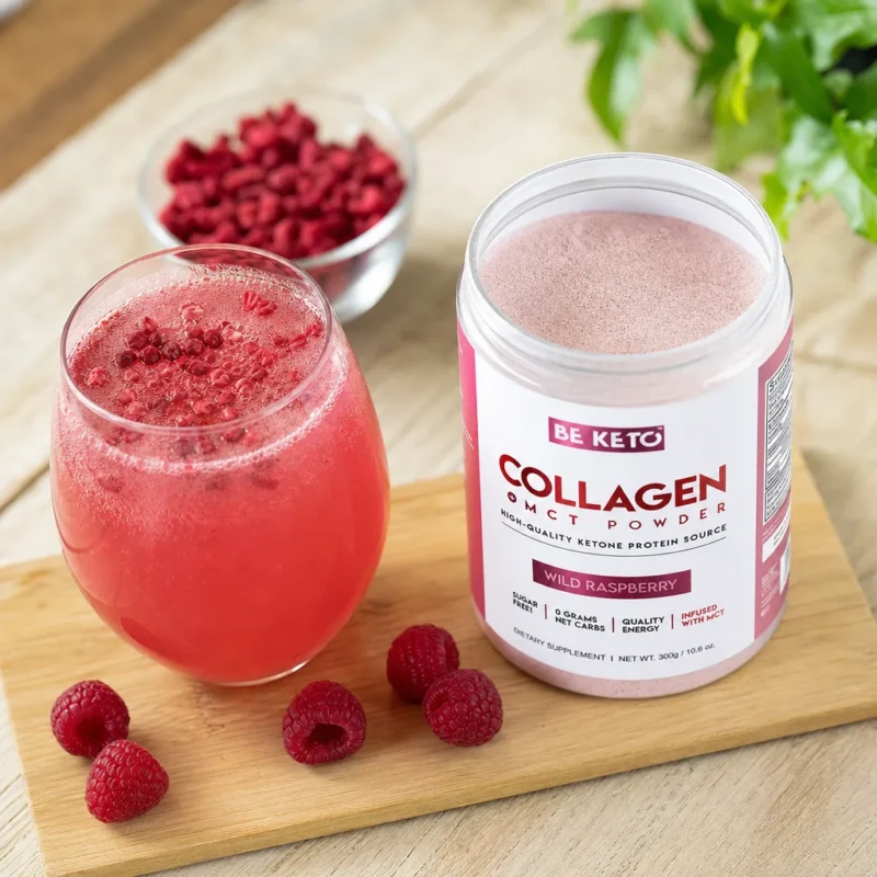Keto-Kollagen + MCT-Öl – Wilde Himbeere 300g