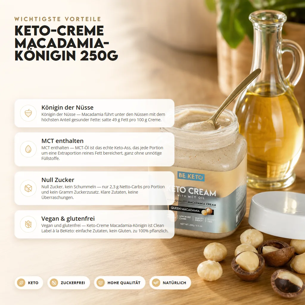 Keto Creme – Königin Macadamia 250g
