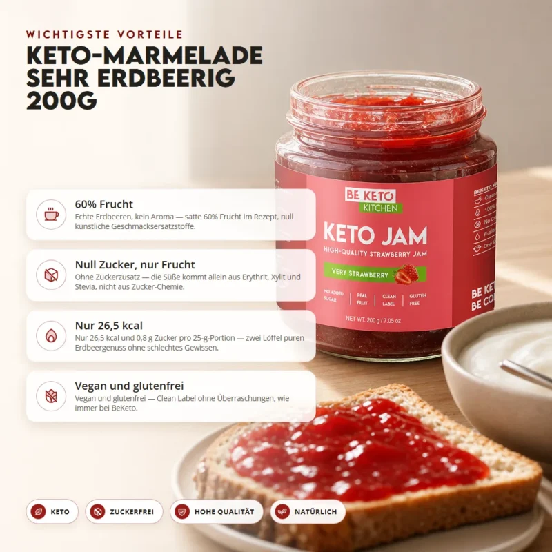 Keto Konfitüre – Sehr Erdbeere 200g
