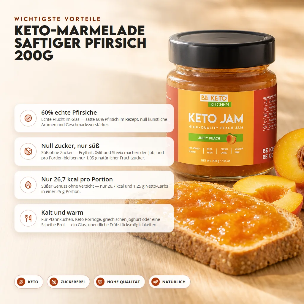 Keto Konfitüre – Saftiger Pfirsich 200g