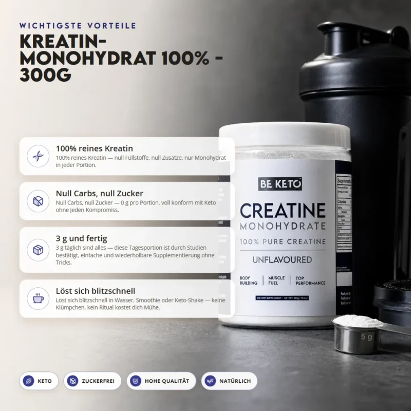 Kreatin-Monohydrat – 100% Rein 300g