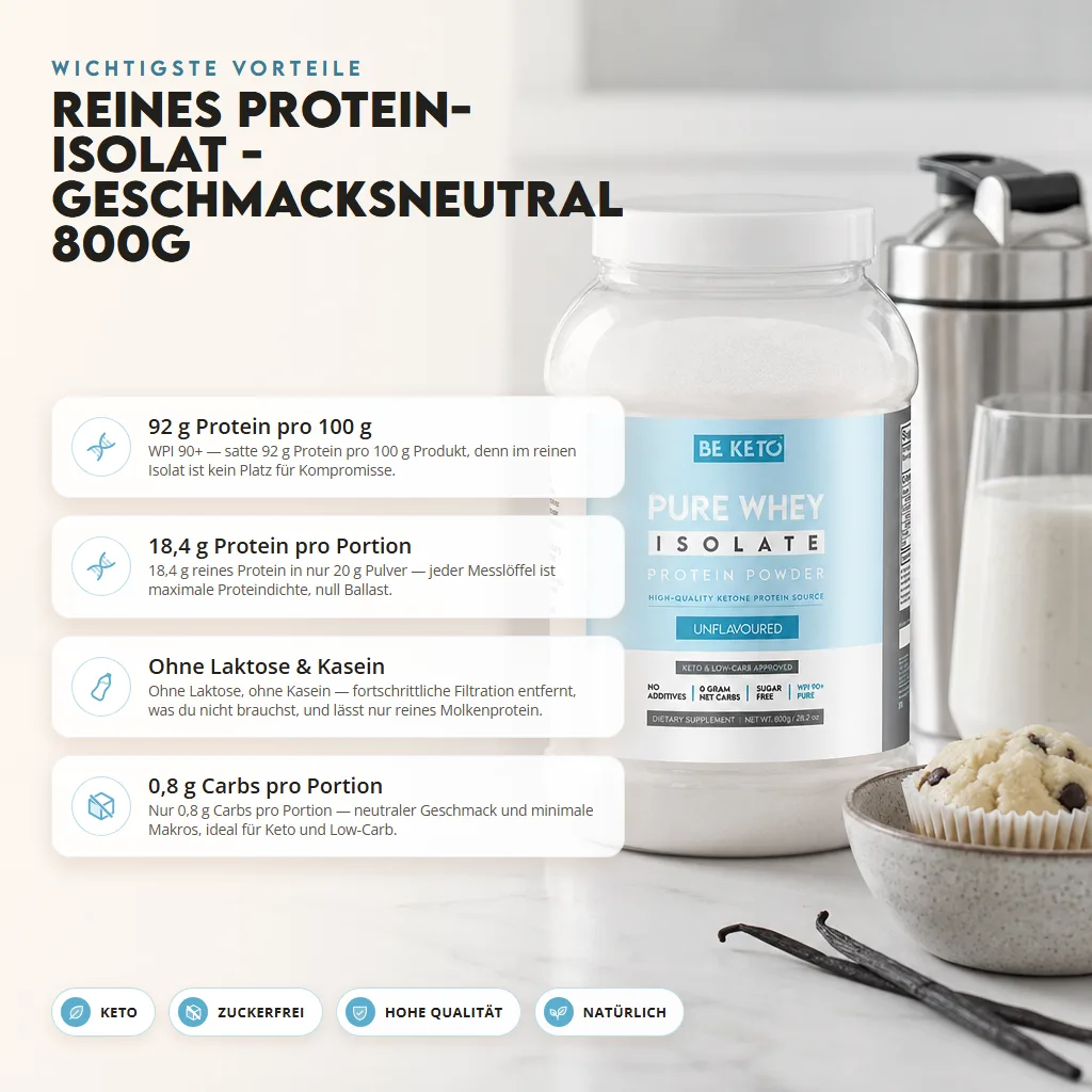 Reines Whey Isolate – Geschmacksneutral 800g