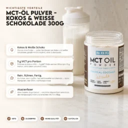 MCT-Öl-Pulver – Kokosnuss & Weiße Schokolade 300g