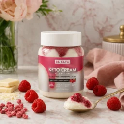 Keto Creme – Weiße Schokolade & Himbeere 250g