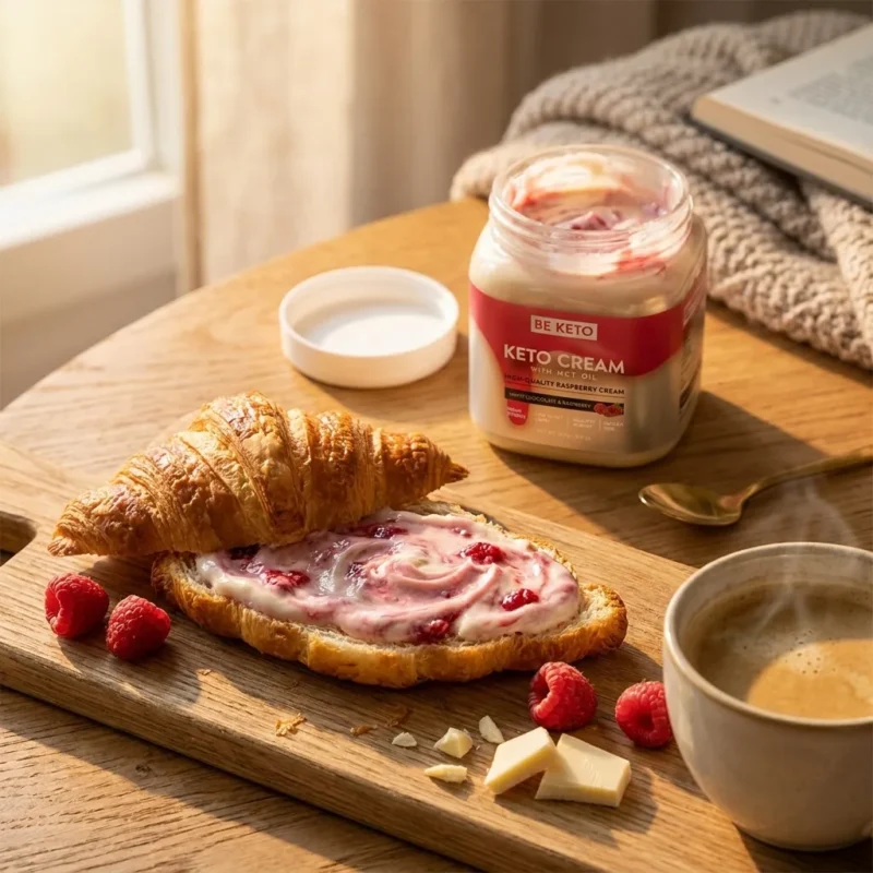 Keto Creme – Weiße Schokolade & Himbeere 250g