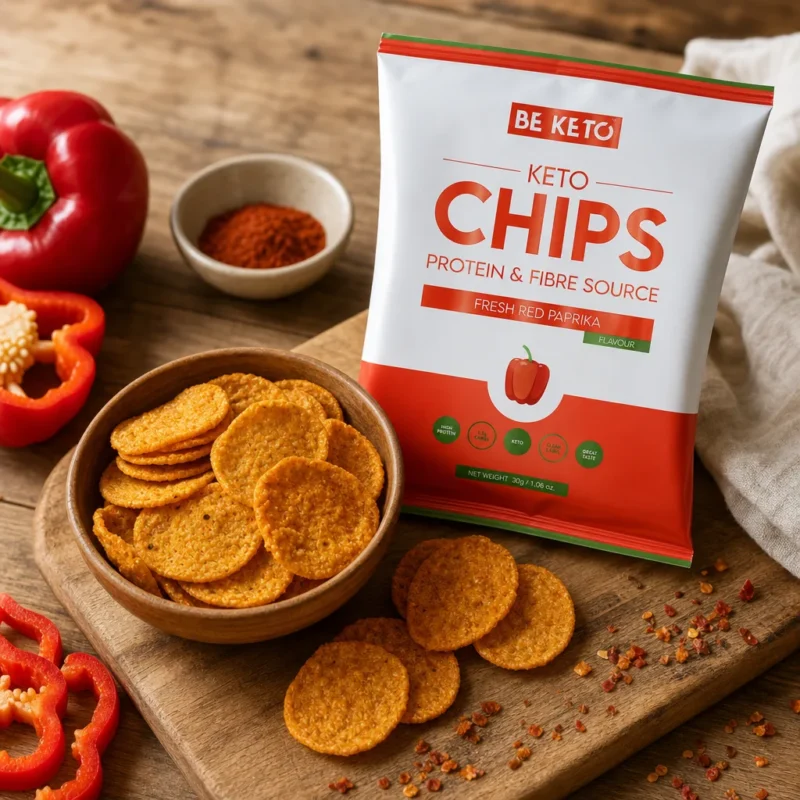 Keto-Chips – Frische Rote Paprika 30g
