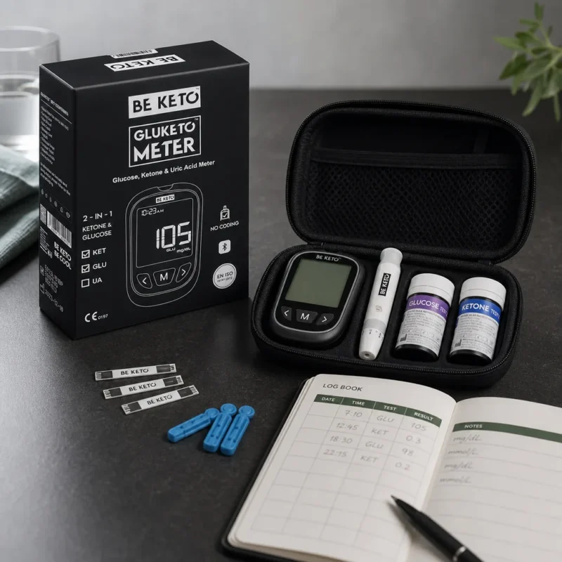 GluKeto Meter: Blutzucker & Keton Messgerät (Starter Kit)