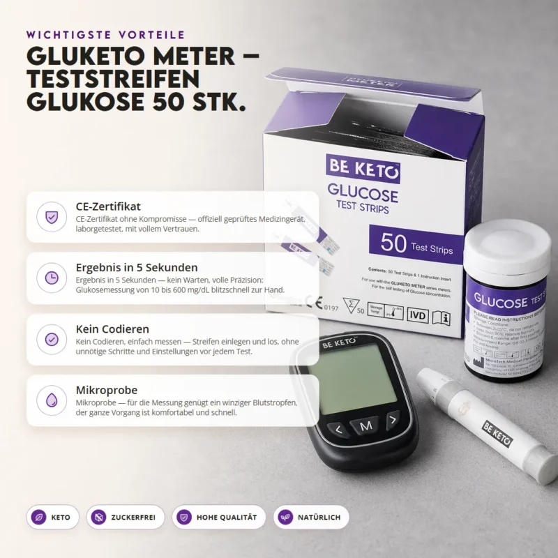 GluKeto Meter – Glukose-Streifentests 50 Stk.