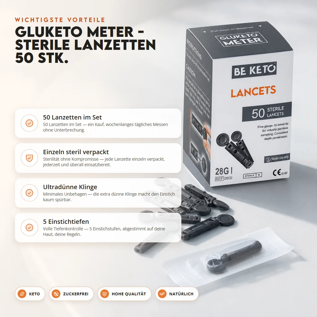 GluKeto Meter – Sterile Lanzetten 50 Stk.