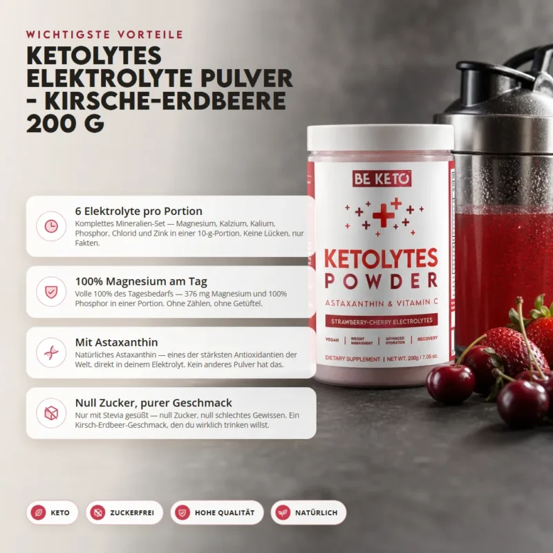 Keto-Elektrolyte-Pulver – Erdbeer-Kirsche 200g