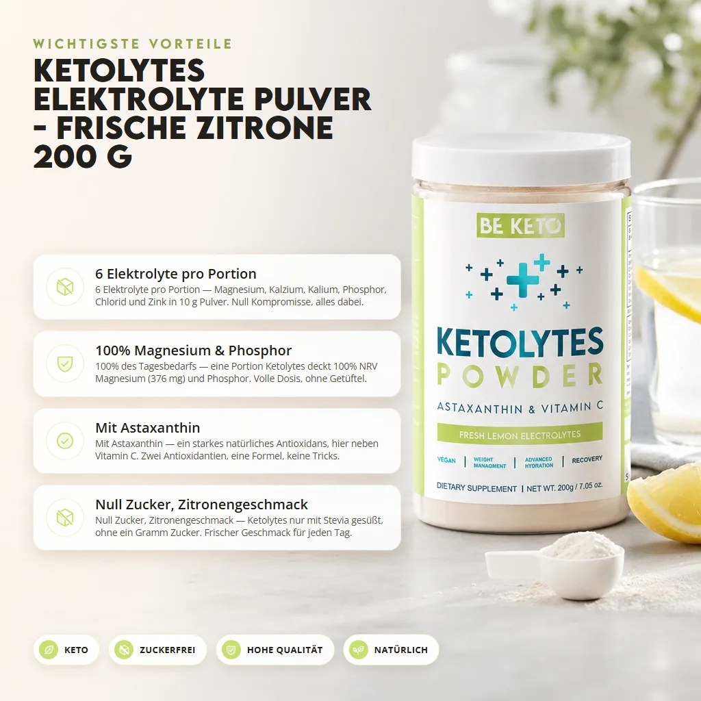 Keto-Elektrolyte-Pulver – Frische Zitrone 200g