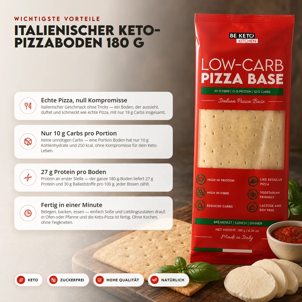 Italienischer Keto Pizzaboden 180g