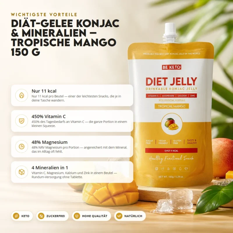 Konjac Diät-Gelee & Mineralien – Tropische Mango 150g