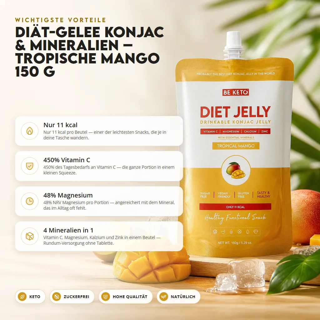 Konjac Diät-Gelee & Mineralien – Tropische Mango 150g