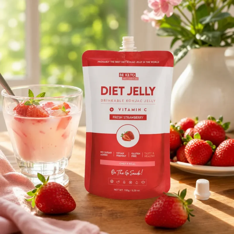 Konjac Diät-Gelee – Frische Erdbeere 150g – Lifestyle 1 Konjac Diät-Gelee – Frische Erdbeere 150g
