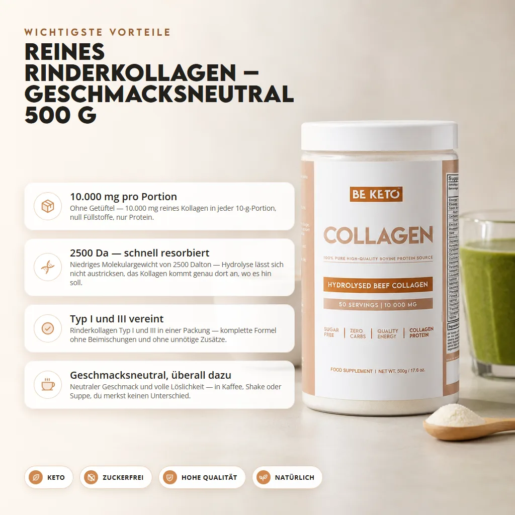 Reines Rinderkollagen – Geschmacksneutral 500g