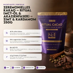 Zeremonieller Kakao – Ritual (MCT-Öl & Akazienfaser) – Zimt & Kardamom 250g