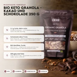 Keto BIO Granola – Kakao mit Schokostückchen 250g