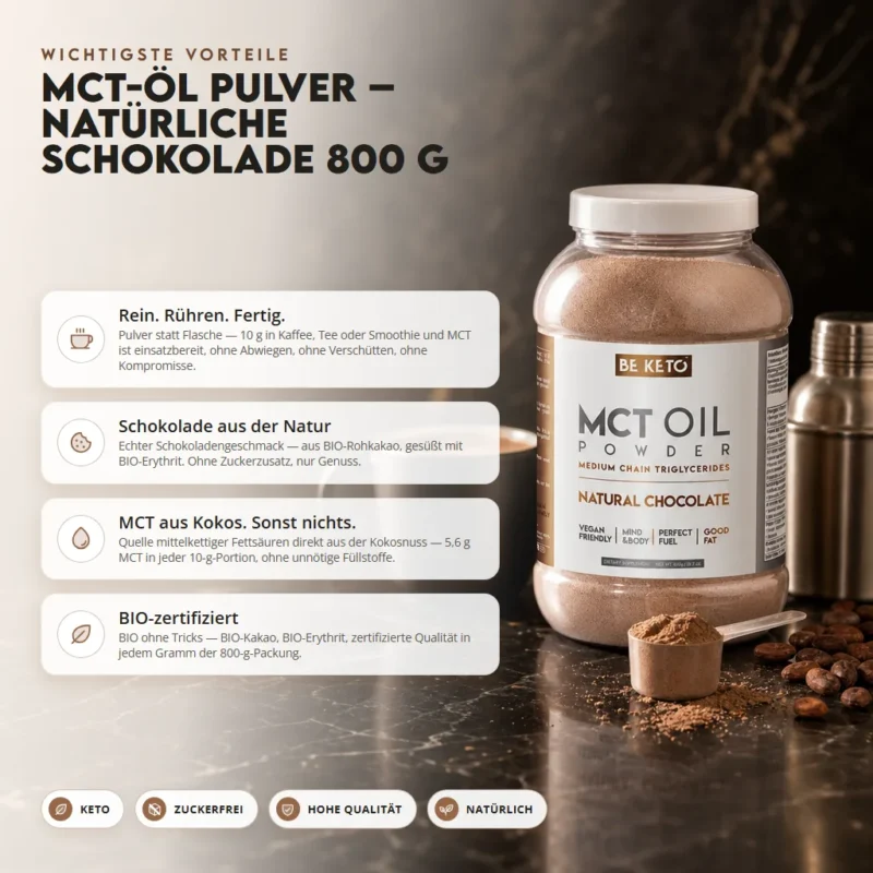 MCT-Öl-Pulver – Natürliche Schokolade 800g
