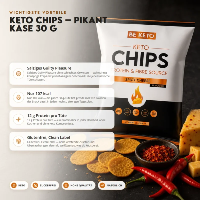 Keto-Chips – Pikant Käse 30g – Benefit Keto-Chips – Pikant Käse 30g